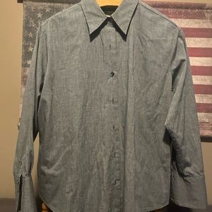 Men’s Eddie bauer button down shirt Size Xl Black And White  Button  On Cuff